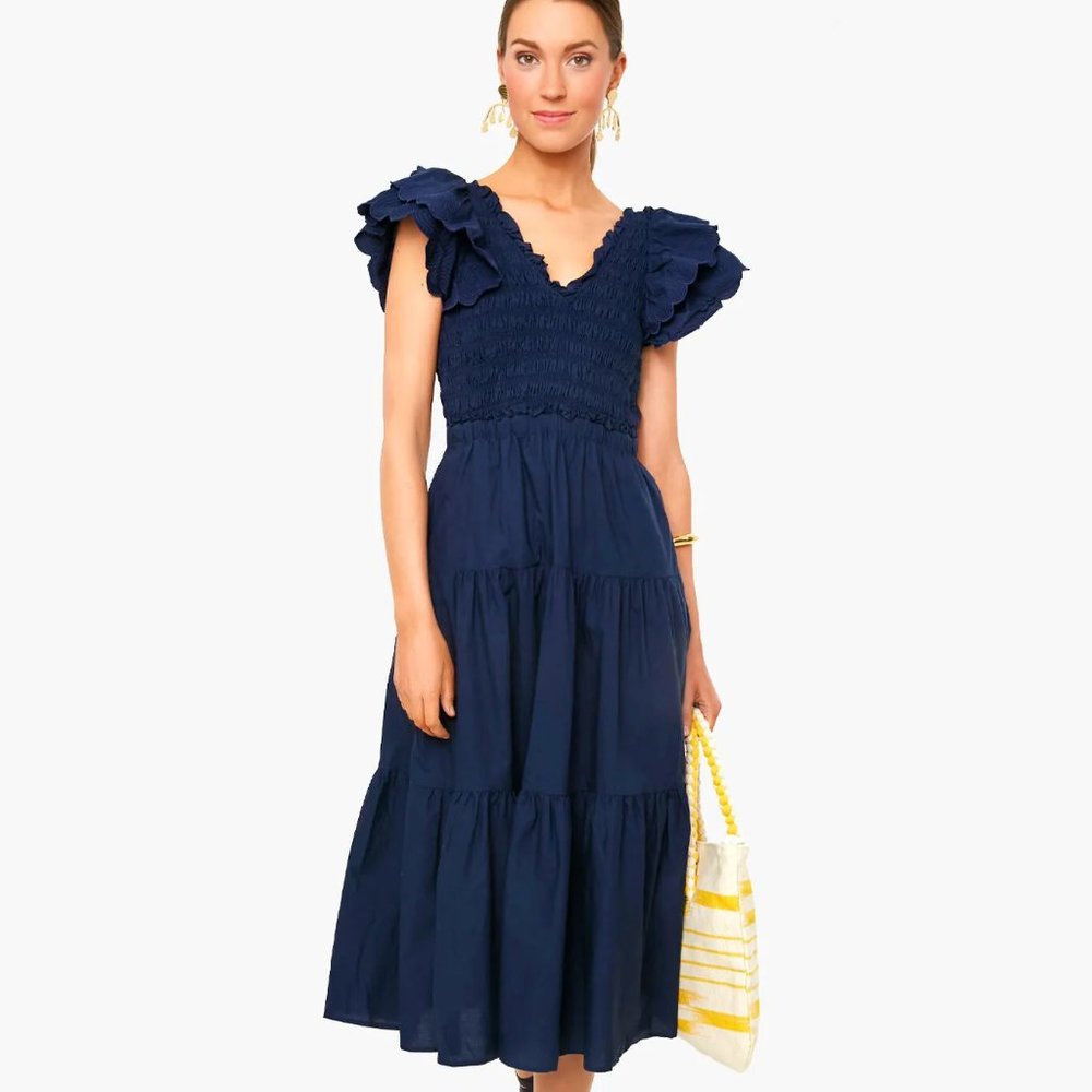 Sea Heidi Flutter-Sleeve Tiered Dress